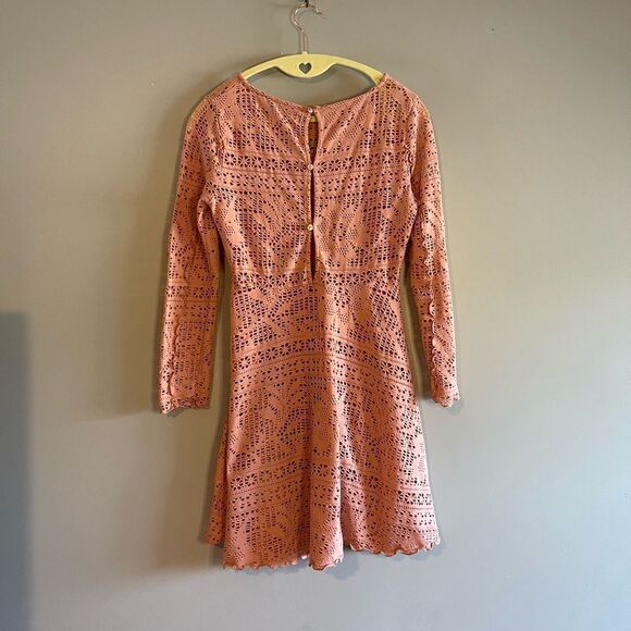 Free People Beach Spring Date Crochet Knit Dress in Pink Mauve | SZ XS - Picture 5 of 16